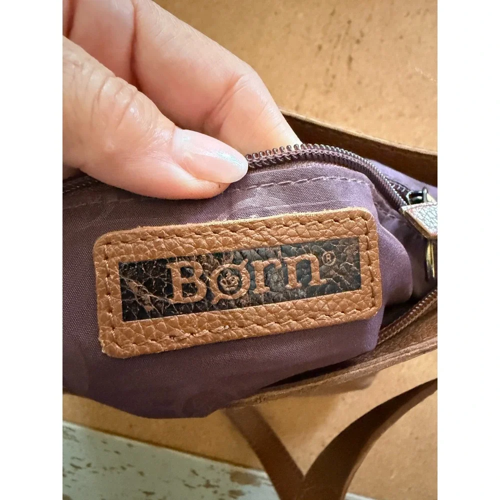 born leather crossbody purse brown shoulder bag distressed vintage